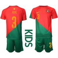 Camisa de time de futebol Portugal Pepe #3 Replicas 1º Equipamento Infantil Mundo 2022 Manga Curta (+ Calças curtas)